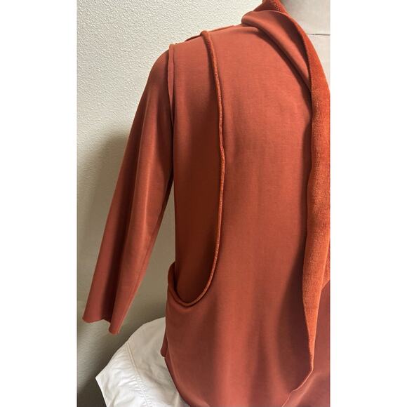 Soft Surroundings Size L Open Front Long Sleeve Cardigan Lagenlook Boho orange - Picture 3 of 9